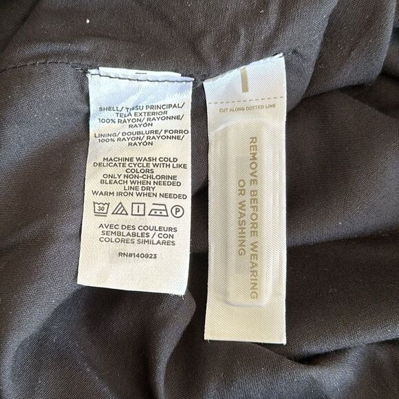 NWT LOFT Women’s Puff Sleeve Fit & Flare Mini Dress with Tiered Skirt Black  12 - Picture 13 of 14